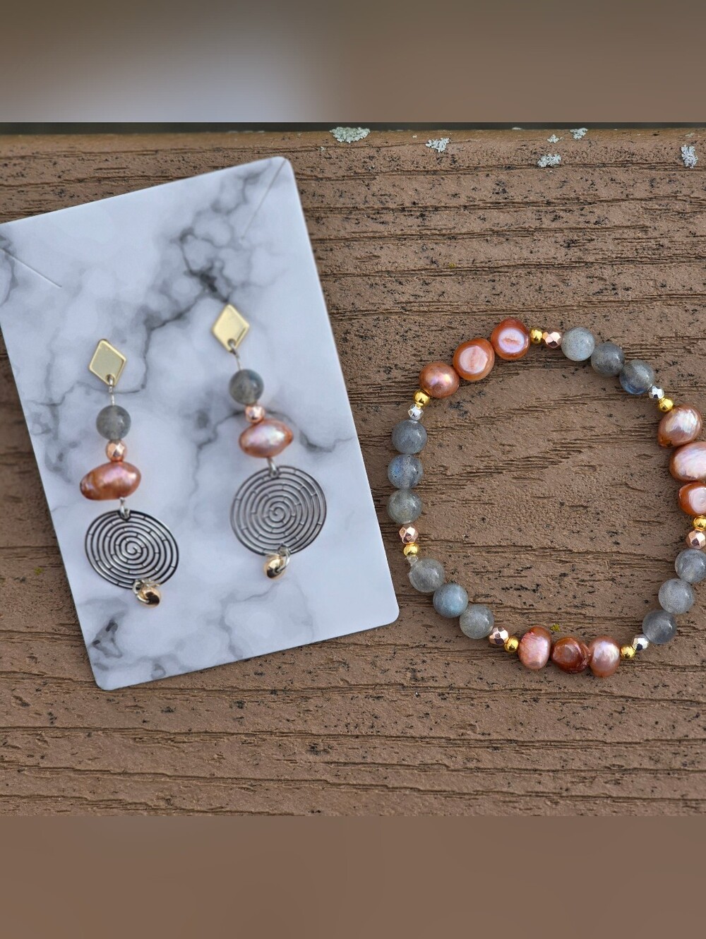 Mixed Toned Metals And Pearls Set